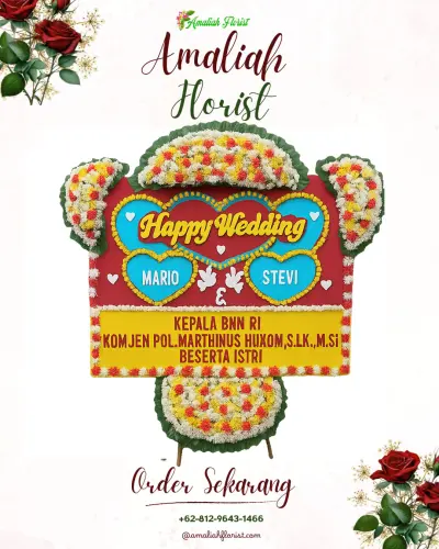 Karangan Papan Bunga Pernikahan serpong